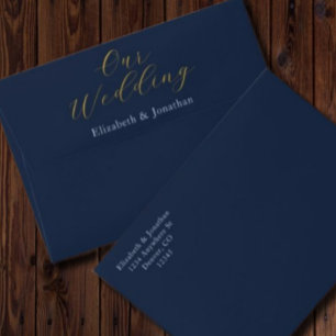 Enveloppe Mariage bleu opulent