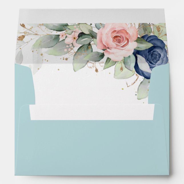 Enveloppe Mariage bleu pastel Dusty (Dos (Bas))