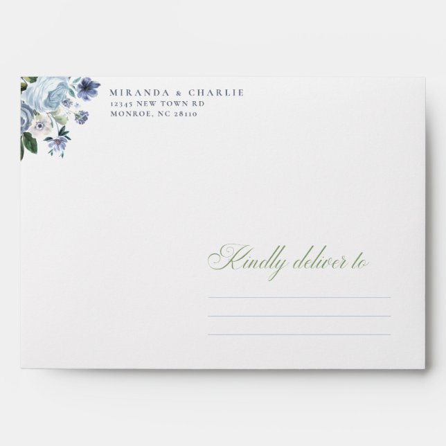 Enveloppe Mariage bleu poudre (Devant)