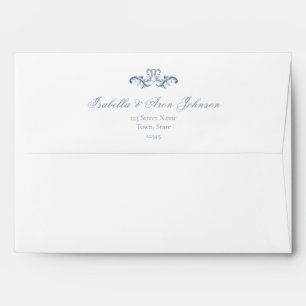 Enveloppe Mariage bleu vintage Dusty
