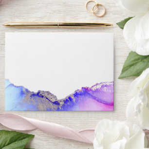 Enveloppe Mariage bleu violet