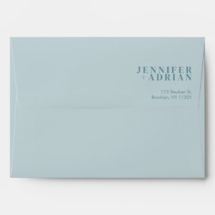 Enveloppe Mariage bleue Pastel minimum