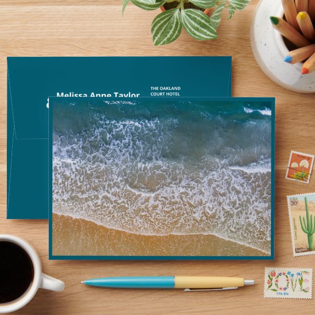 Enveloppe Mariage Blue Sea Beach (Desk)