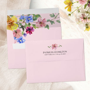 Enveloppe Mariage Bohème aux Fleurs Sauvages