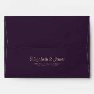 Enveloppe Mariage Bohème Élégant et Sombre de Couleur Violet