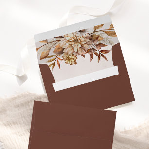 Enveloppe Mariage Bohème Fleurs Terracotta Automne