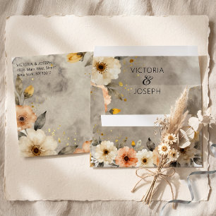Enveloppe Mariage bohème floral aquarelle en terre cuite lun