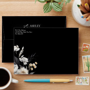 Enveloppe Mariage boho noir et blanc
