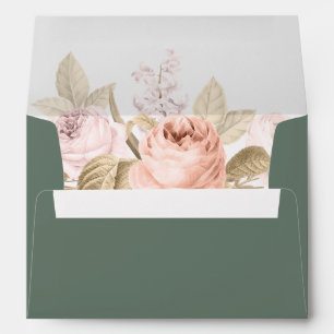 Enveloppe Mariage Boho Sage Green Peonies