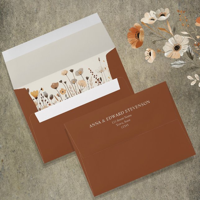 Enveloppe Mariage Boho Terracotta (Créateur téléchargé)