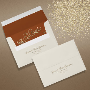 Enveloppe Mariage Boho Terracotta