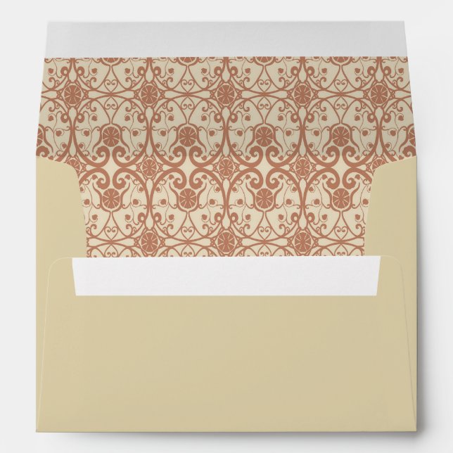Enveloppe Mariage Boho Vintage Terracotta (Dos (Bas))