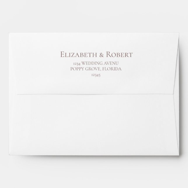 Enveloppe Mariage Boho White and Pale Rose Roses (Dos (Haut rabat))