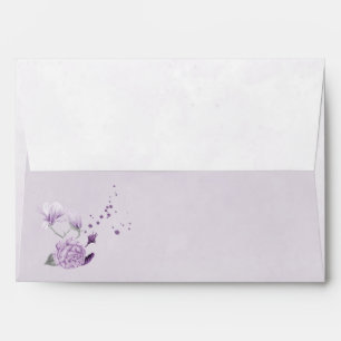 Enveloppe mariage botanique aux tons violets