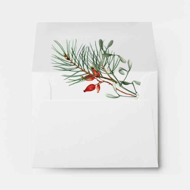 Enveloppe Mariage botanique de vacances simple (Dos (Bas))