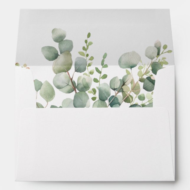 Enveloppe Mariage botanique Eucalyptus (Dos (Bas))