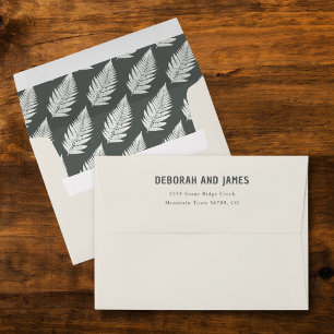 Enveloppe Mariage botanique moderne des fougères boisées