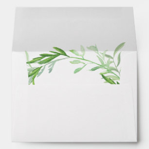Enveloppe Mariage botanique vert de guirlande de feuille