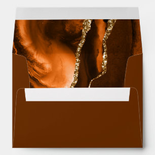 Enveloppe Mariage Brown Burange Orange Gold Agate