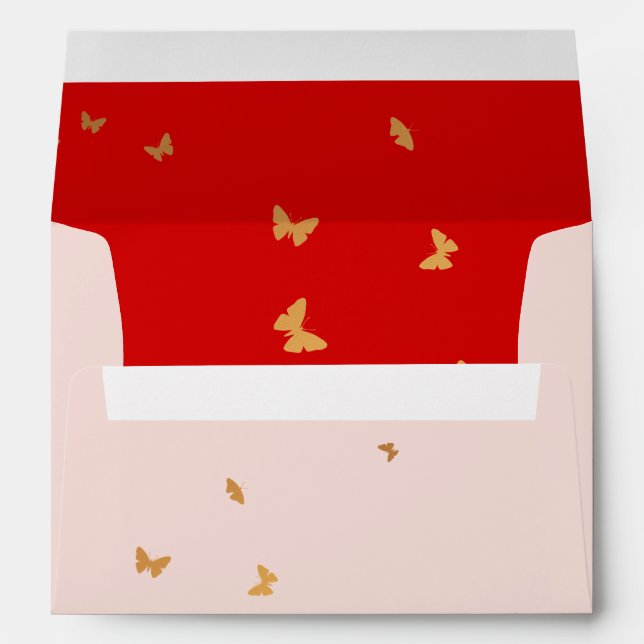 Enveloppe mariage Cake Butterflies (Dos (Bas))