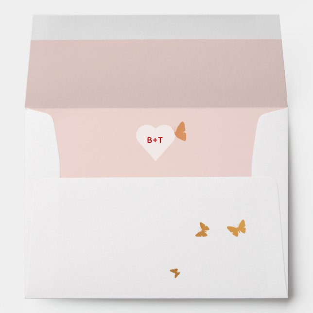 Enveloppe mariage Cake Butterflies (Dos (Bas))