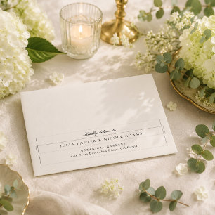 Enveloppe Mariage Calligraphie Classique Noir Ivoire Blanc
