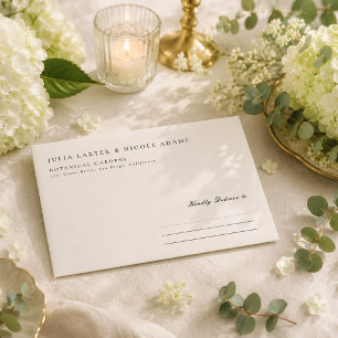 Enveloppe Mariage Calligraphie Classique Noir Ivoire Blanc
