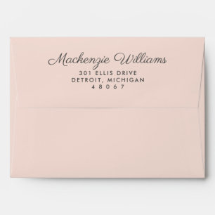 Enveloppe Mariage Calligraphie Rose Pâle Élégant