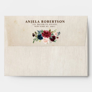 Enveloppe Mariage campagnard de Boho Rustique Floral de la m