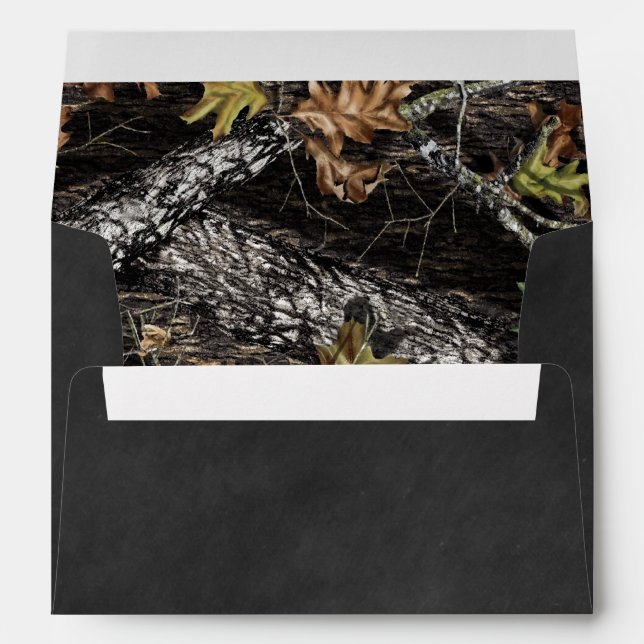 Enveloppe Mariage campagnard de Chasse Rustique Camo Chalkbo (Dos (Bas))