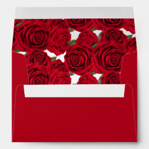 Enveloppe mariage Card/Invitation-Red Roses Envelo