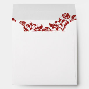 Enveloppe Mariage Carré de dentelle rouge de Crimson classiq