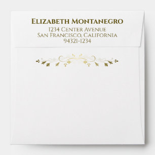 Enveloppe Mariage Carré Gold et White Fancy