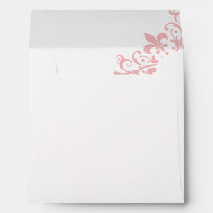 Enveloppe Mariage Carré Regency Pink Fleur de Lis