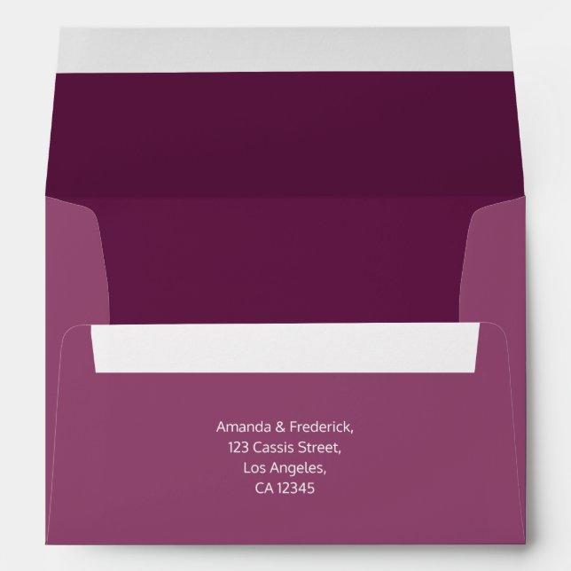 Enveloppe Mariage Cassis (Dos (Bas))