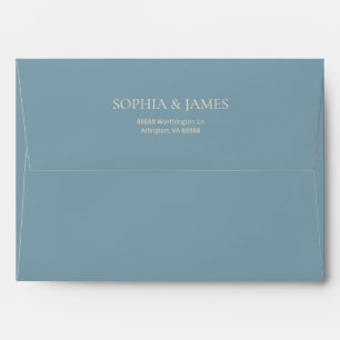 Enveloppe Mariage Céleste Élégant Or Bleu Ciel Étoilé
