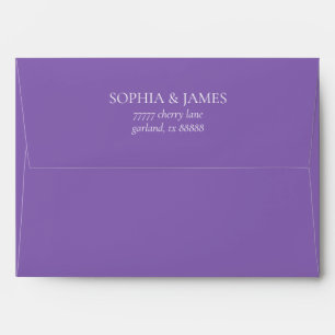 Enveloppe Mariage Champêtre de Fleurs Sauvages Rose Violet