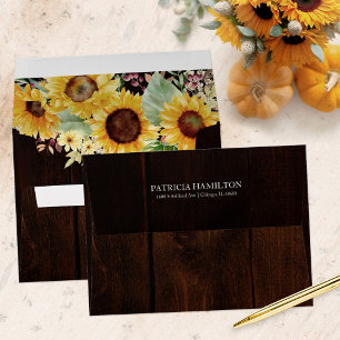 Enveloppe Mariage Champêtre de Soleil d'Automne avec Tournes