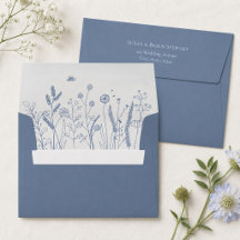 Mariage Champêtre Fleur Sauvage Bleu Poussiéreux