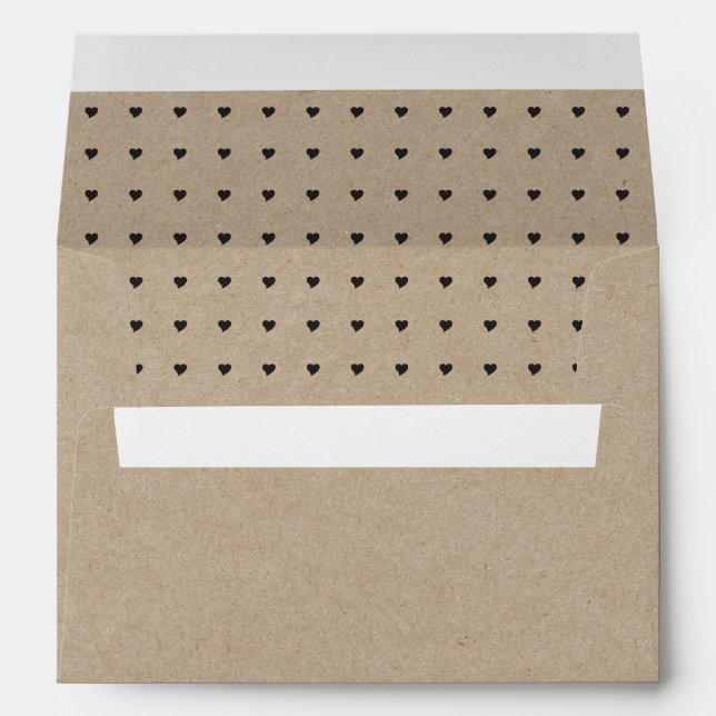Enveloppe Mariage Chic Kraft avec adresse de retou (Dos (Bas))