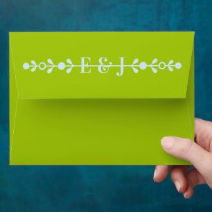 Enveloppe Mariage Citron Vert et Bleu Côtier