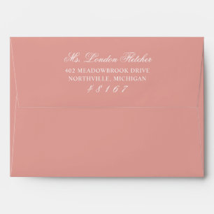 Enveloppe Mariage Classique Élégant Rose Gold