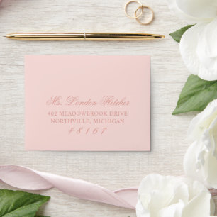 Enveloppe Mariage Classique Élégant Rose Gold Blush