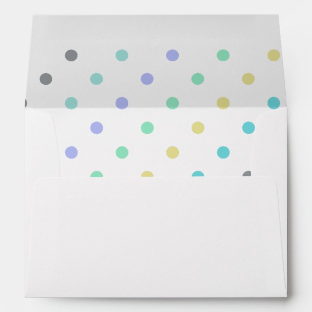 Enveloppe Mariage Confetti Polka colorée (Dos (Bas))