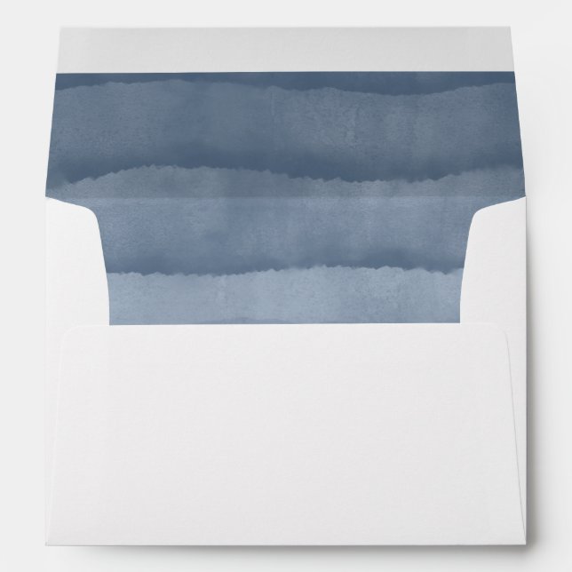 Enveloppe Mariage couleur Aquarelle Ombre bleu ard (Dos (Bas))