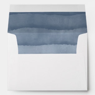 Enveloppe Mariage couleur Aquarelle Ombre bleu ard