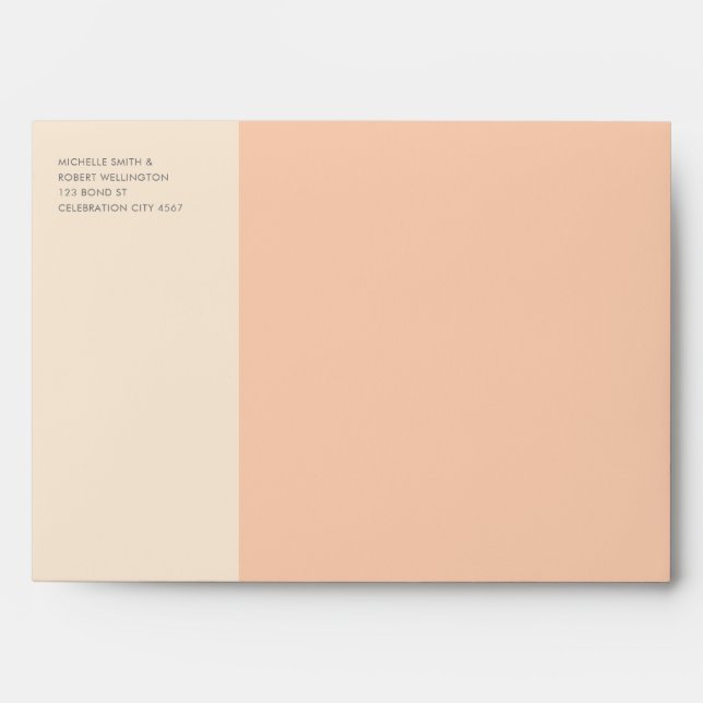 Enveloppe Mariage couleur simple moderne bloc Apricot Crème (Devant)