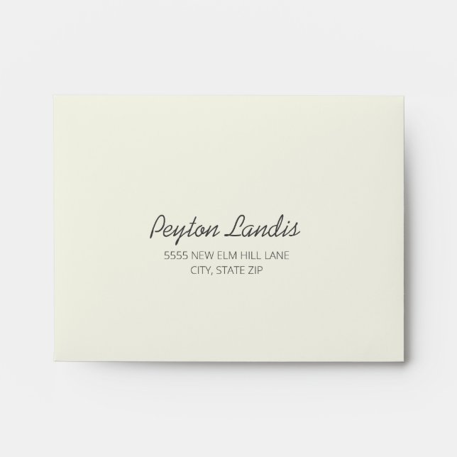 Enveloppe Mariage crème et violet RSVP Retour (Devant)