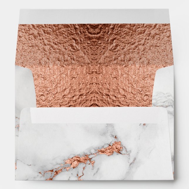 Enveloppe Mariage cuivre et marbre Élégance Bold (Dos (Bas))