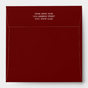 Enveloppe Mariage d'adresse Dark Red Burgundy